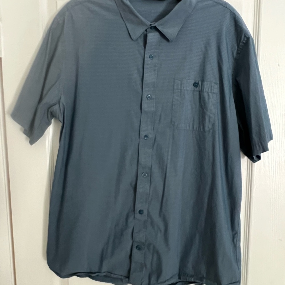 Travis Mathew Slate Blue Casual Button Down Shirt